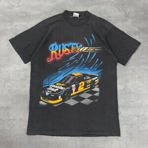 Vintage Single Stitch Rusty Wallace Miller Draft Beer Racing T Shirt